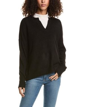 Vince Camuto Split Neck Jumper - Black