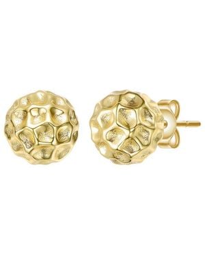 Genevive Jewelry 14K Plated Honeycomb Earrings - Metallic