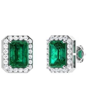 Forever Creations USA Inc. Signature Collection 14k 0.82 Ct. Tw. Diamond & Emerald Studs - Green