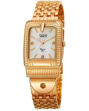 Burgi Burgi Diamond Marker Buckle Watch - Metallic