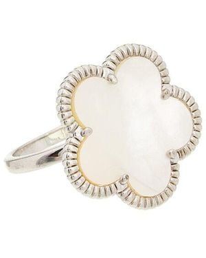 Juvell 18K Plated Clover Ring - White