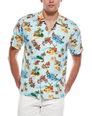 Tommy Bahama Santa Shores Silk Camp Shirt - Blue