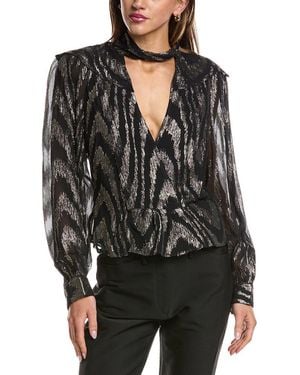 IRO Lila Silk-Blend Top - Black