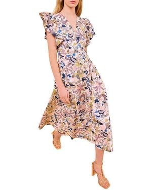 Ulla Johnson Darya Drop Waist Midi Dress - White