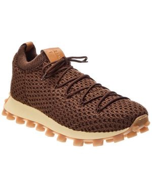 Tod's Cotton & Leather Trainer - Brown