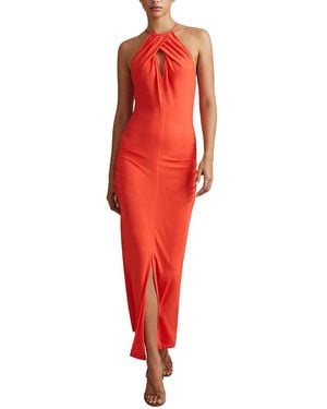 Reiss Kia Bodycon Halter Maxi Dress - Red