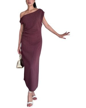 Amanda Royal Midi Dress - Purple