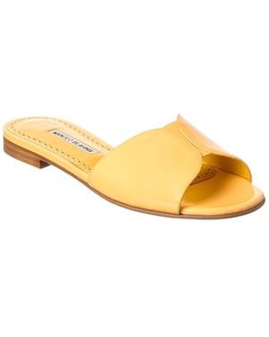 Manolo Blahnik Houramu Patent Sandal - Yellow