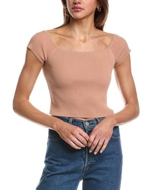 525 America Cropped Off Shoulder Rib Tank - Blue