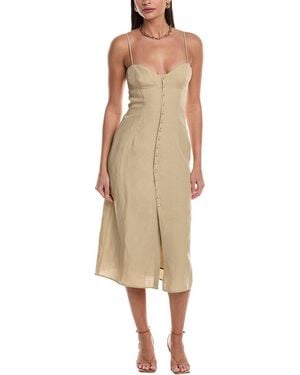 Onia Air Corset Linen-Blend Midi Dress - Natural