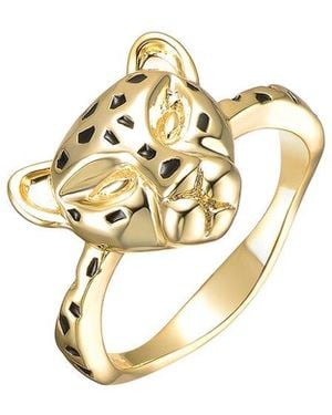 Rachel Glauber 14K Plated Leopard Ring - Metallic