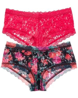 Hanky Panky Set Of 2 Signature Lace Boyshort - Red