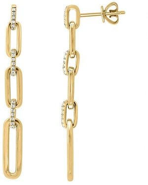Effy Fine Jewelry 14K 0.16 Ct. Tw. Diamond Earrings - Metallic