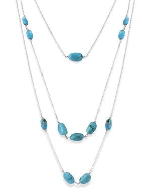 Samuel B. Silver Sleeping Beauty Layered Necklace - Blue