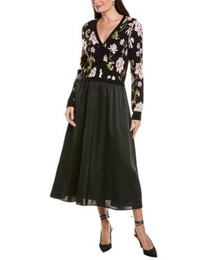 Ellen Tracy Twofer Cardigan Dress - Black