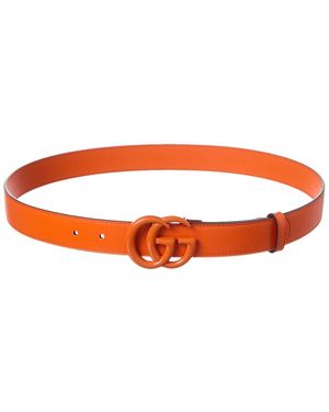 Gucci Gg Marmont Leather Belt - Orange