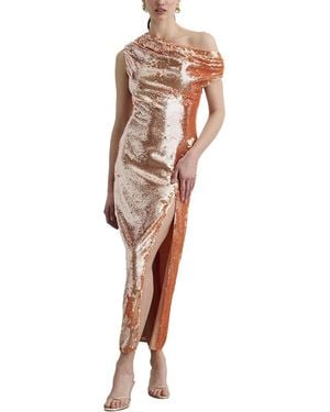 Toccin Audrey Asymmetrical Draped Midi Dress - White