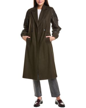 AllSaints Paulah Wool & Cashmere-Blend Coat - Green