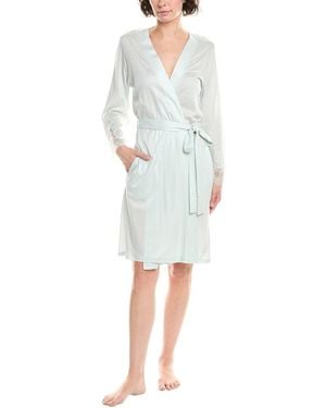 Hanro Scalloped Lace Robe - Blue