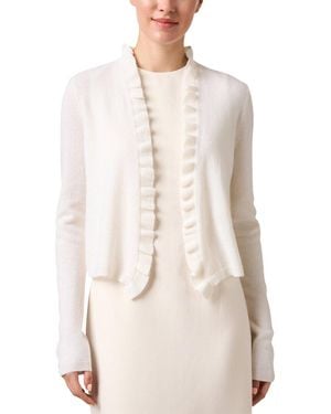Kinross Cashmere Cropped Wool-Blend Cardigan - Natural