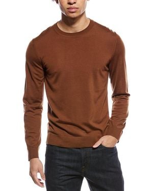 Theory Regal Crewneck Wool Sweater - Brown