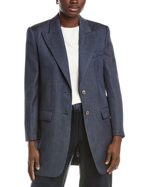 Michael Kors Mohair & Silk-Blend Boyfriend Blazer - Blue