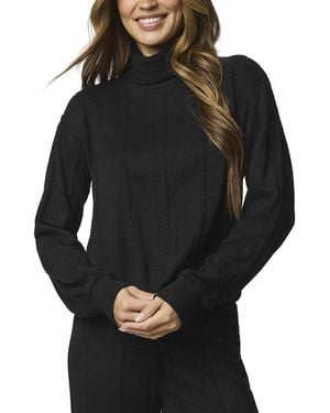 Splendid Cable Lounge Tneck Top - Black