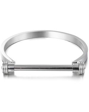 Eye Candy LA Eye Candy Los Angeles Luxe Collection Roger Silver Titanium Screw Cuff Bracelet - Metallic