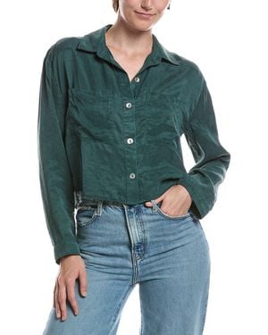 Bella Dahl Button Down Cropped Shirt - Green