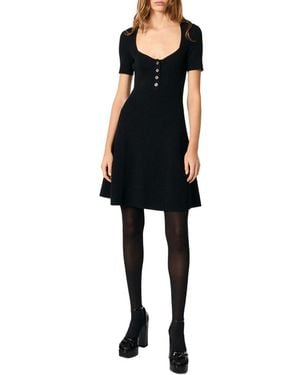Maje Knitted Dress - Black