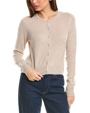 Forte Cropped Cashmere Cardigan - Grey