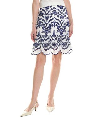 Anne Klein Ruffle Eyelet Skirt - Blue