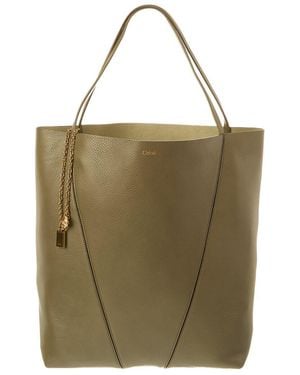 Chloé Leather Large Tote - Green