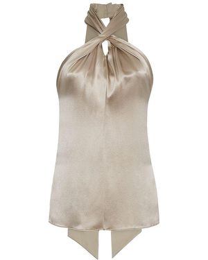 Adam Lippes Thalia Silk Top - Natural