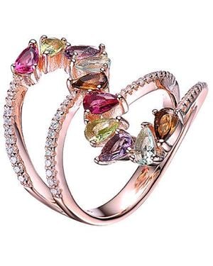 Genevive Jewelry 18k Rose Gold Vermeil Ring - Pink