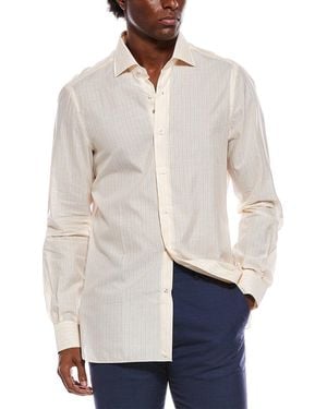 Isaia Linen-Blend Shirt - White