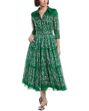 Samantha Sung Aster Midi Dress - Green