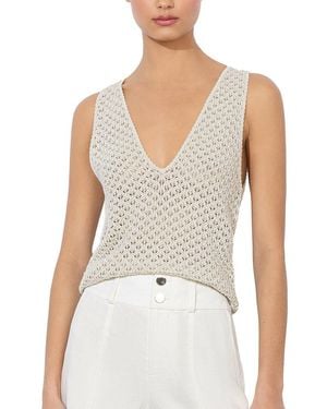 Alice + Olivia Alice + Olivia Annalise Linen-blend Tank - White