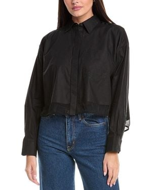 Rag & Bone Beatrice Cropped Combo Shirt - Black