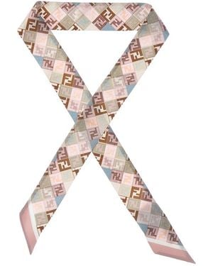 Fendi Wrappy Silk Scarf - Metallic