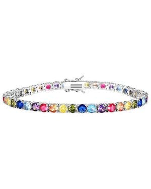 Liv Oliver 18K Plated 10.70 Ct. Tw. Semi Precious Quartz Tennis Bracelet - White