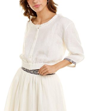 Le Sirenuse Rosei Calypso Linen Top - White