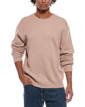 FRAME Frame Ribbed Wool & Silk-blend Crewneck Sweater - Blue