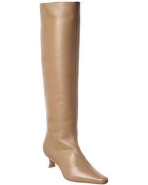 BY FAR Stevie Kitten Leather Knee-high Boot - Brown