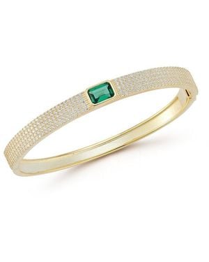 Sphera Milano 14k Over Silver Cz Bangle Bracelet - Metallic