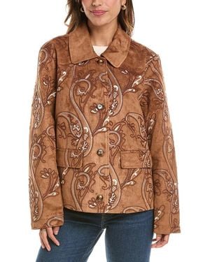 NVLT Western Embroidered Jacket - Brown
