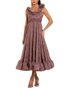 Mac Duggal Cowl Neck Ruffle Hem Evening Dress - Red