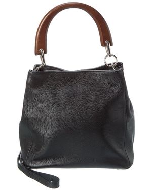 Italian Leather Tote - Black