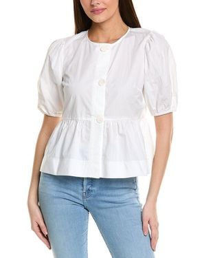 1.STATE Peplum Top - White