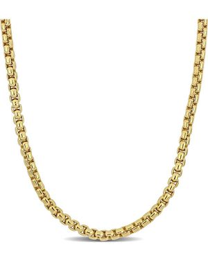 Italian Gold 10K Italian Box Link Chain Necklace - Metallic